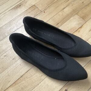 Ann Klein Flex Black Womens Flats‎ Size 6.5M Work Wear Dress Shoe Comfort Career